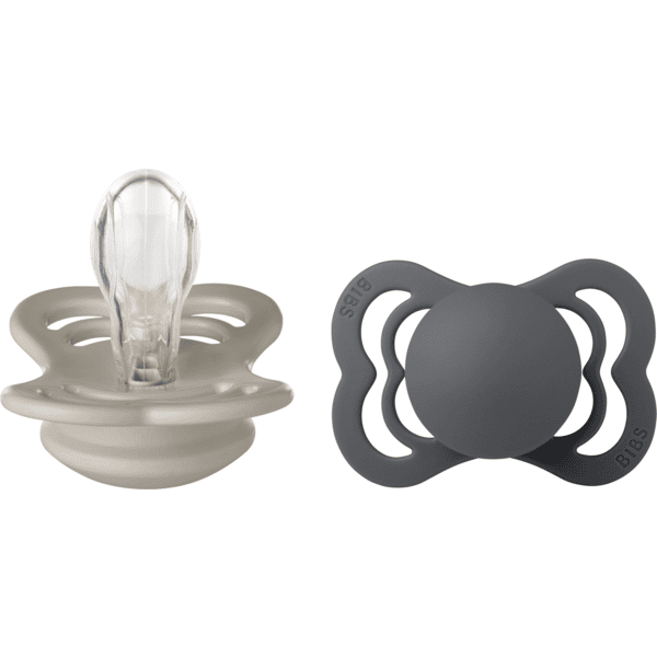 BIBS® Sutteflaske Supreme Sand  &amp; Iron Silicone 0-6 måneder, 2 stk.