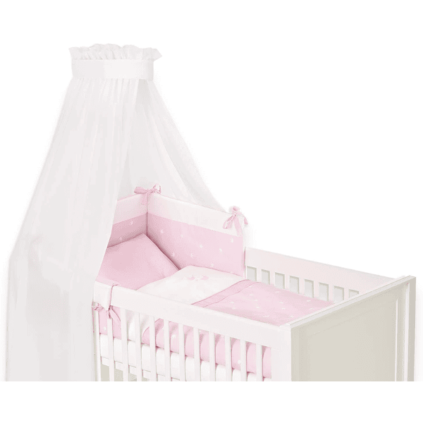 Träumeland Bett-Set 3-tlg 100 x 135cm Krone rosa