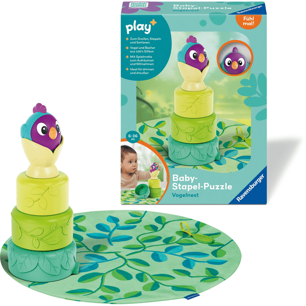 Ravensburger play+ Puzzle apilable para bebés: Nido de pájaros