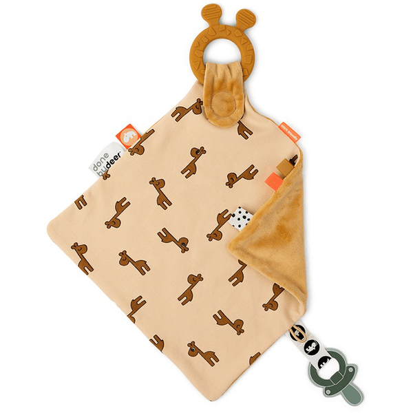 Done by Deer ™ Panno da coccole con anello dentario Raffi, giallo senape