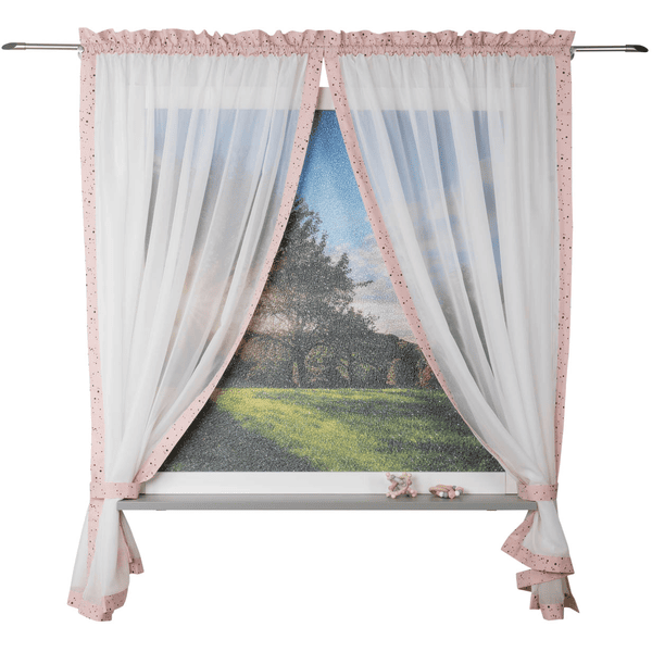 BeBes Collection Rideaux papillon 3D rose 100x170 cm 2 pièces