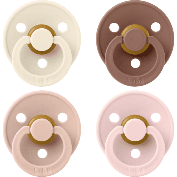 BIBS® Colour Blush Smoczki uspokajające 4 szt. 6-18 miesięcy w kolorze kości słoniowej, Woodchuck, Blossom