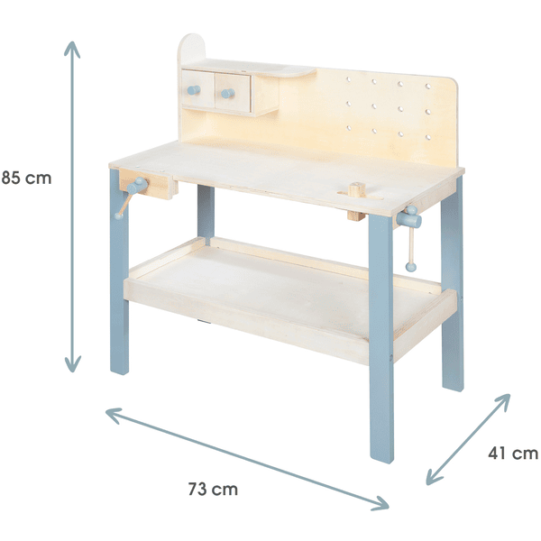 kindsgard Caisse à outils enfant roeffa bois bleu