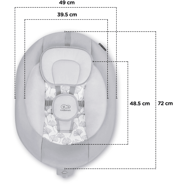 Kinderkraft Sdraietta per Neonati MINKY Rosa e Grigia
