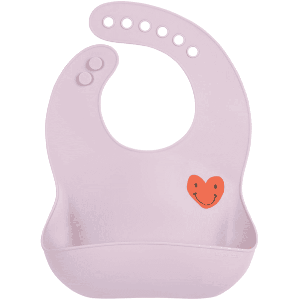 LÄSSIG Bavoir bébé Happy Rascals silicone Heart lavender