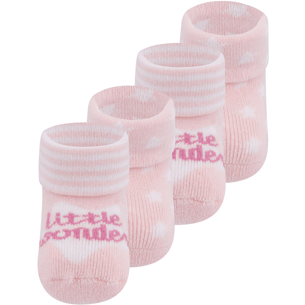 Ewers Eerste keer sokken 4-pack Little Wonder roze