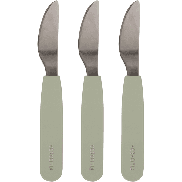 Filibabba Couteau enfant silicone vert lot de 3