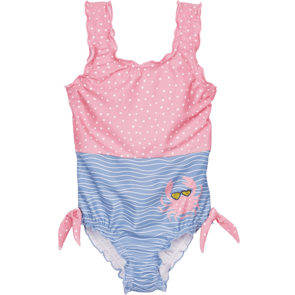 Playshoes  UV-bescherming zwempak krab blauw-roze