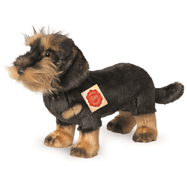 Teddy HERMANN ® Peluche Perro salchicha 28 cm de pelo duro de pie