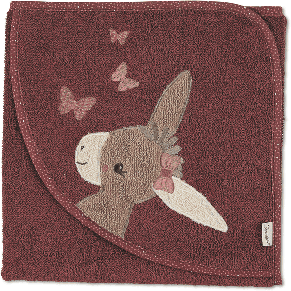 Sterntaler osuška s kapucí Emmily tmavě červená 80 x 80 cm