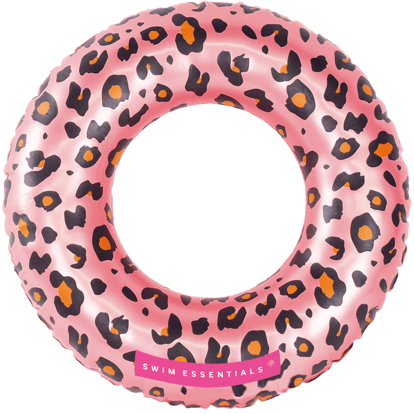 Swim Essential s Rose Gold Leopard Badring för barn ⌀55 cm