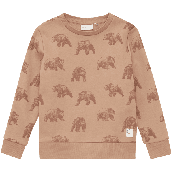 TOM TAILOR Sweatshirt med Allover - Print Bears beige
