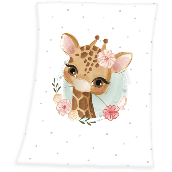 babybest® Microfaser-Flauschdecke Giraffe 75 x 100 cm