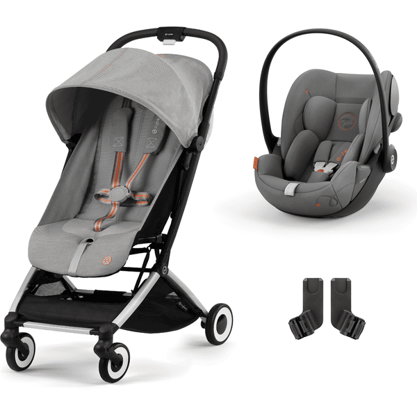 cybex GOLD Pack poussette Orfeo Silver Lava Grey cosy Cloud G i-Size Lava Grey adaptateurs