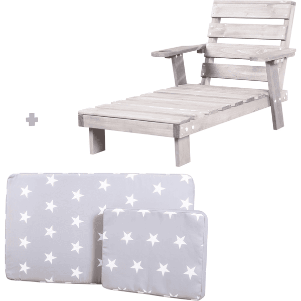 roba Outdoor Gartenliege inkl. Polster Little Stars grau