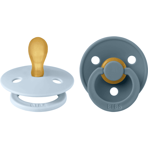 BIBS® Sucettes Colour Tétine symétrique Bébé Bleu &amp; Petrol 0-6 mois, 2 pcs.
