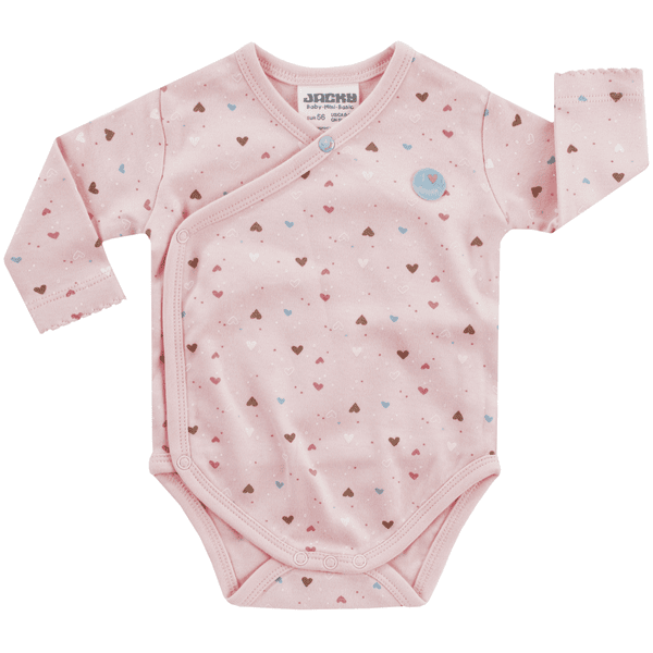 JACKY Wrap around body lange ermer SWEET HOME rosa mønstret
