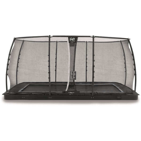 EXIT Dynamisk jordniveau trampolin 275 x 458 cm med sikkerhedsnet, sort