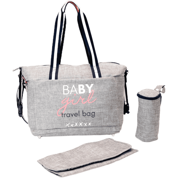 BABY ON BOARD  Bolsa cambiador Simply Duffle Baby Girl gris moteado