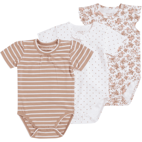 Hust &amp; Claire kortærmet bodysuit Barba White 3-pack