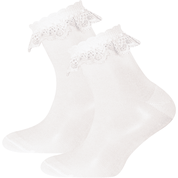 Ewers Baby strumpor Twin Pack Lace White