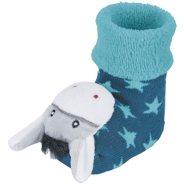 Sterntaler Baby Rattle Socks Donkey Medium Blue