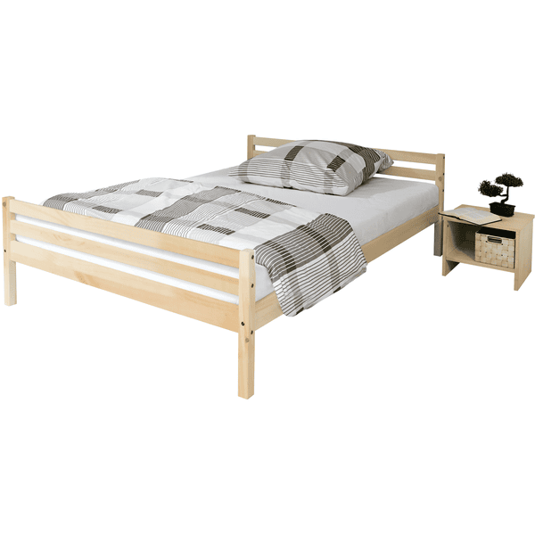 TiCAA Doppelbett Nadine 140 x 200 Kiefer natur