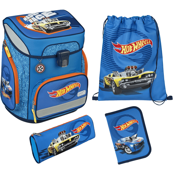 Scooli Cartable d'école enfant EasyFit Hot Wheels, 5 pièces