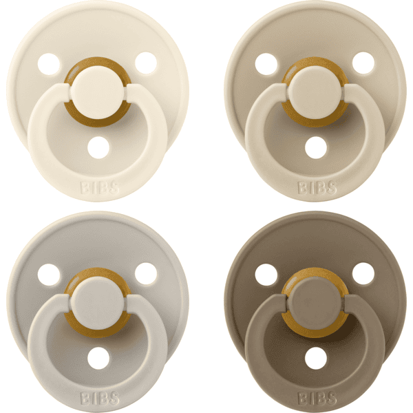 BIBS® Colour Sand Sutter 4 stk. 6-18 måneder i Ivory, , Vanilla, Dark Oak