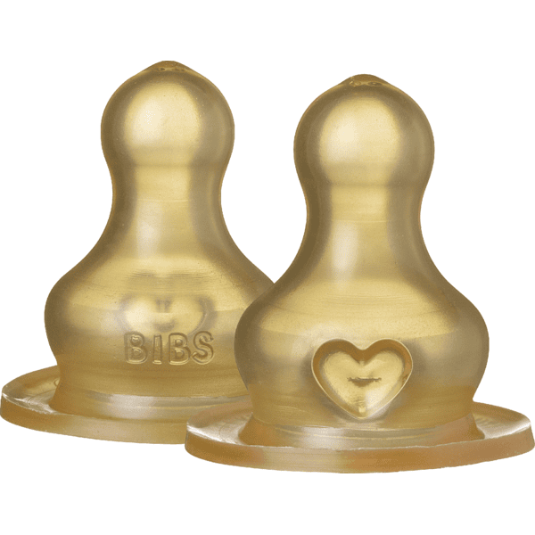 BIBS® Flaskesmokk med langsom mating latex, 2 stk
