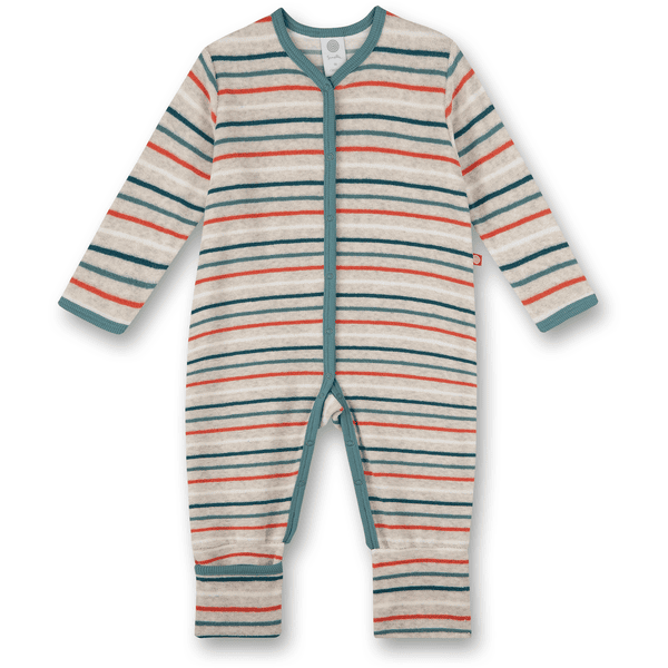 Sanetta Buzo infantil de rizo beige a rayas 