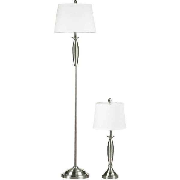 silber mit E27 Stehlampen-Set HOMCOM Fassung