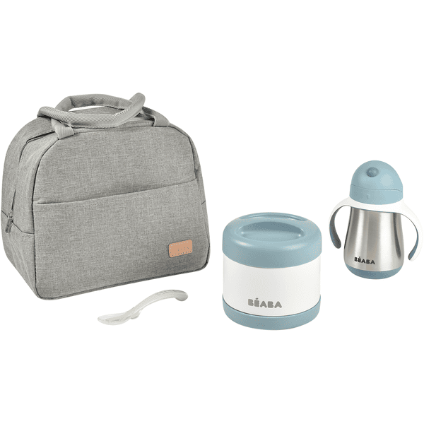 BEABA Set repas enfant nomade isotherme bleu vent