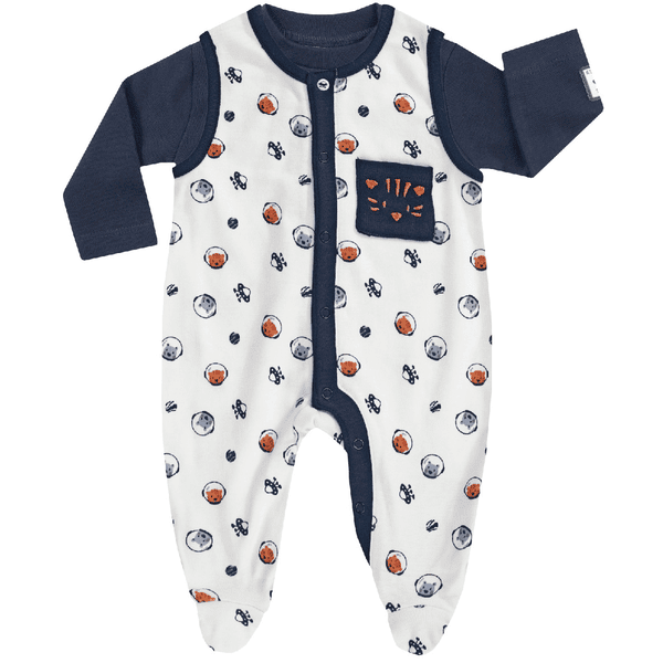 JACKY Grenouillère bébé et t-shirt manches longues SPACE JOURNEY motif  all-over/bleu marine