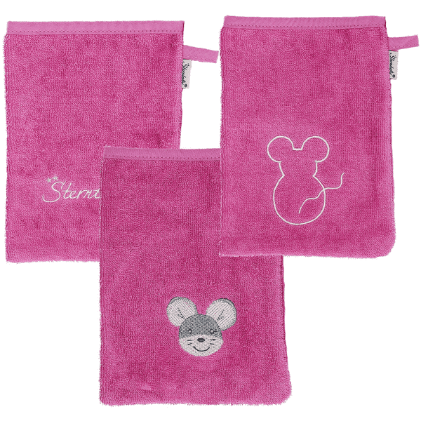 Sterntaler Guantes de lavado 3 Pack Mabel rosa