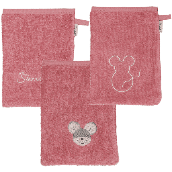 Sterntaler Guanti di lavaggio 3 Pack Mabel rosa