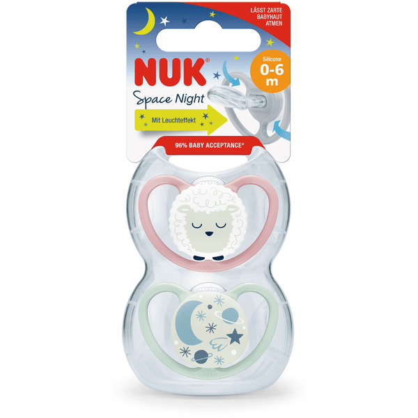 NUK Space y Space Night chupete, 0-6 meses