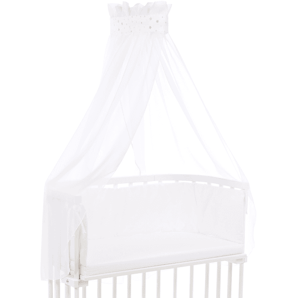 sand babybay®canopy piqué con nastro adatto a tutti i modelli white star mix /berry