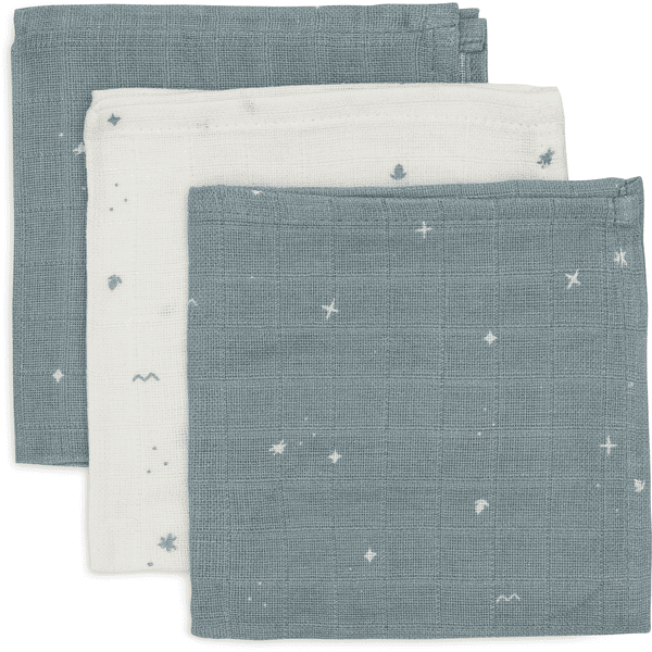 jollein Spucktuch Twinkling Sea Green 3er-Pack 31 x 31 cm