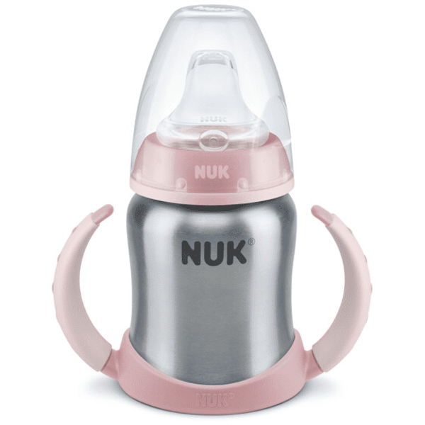 NUK Learner Cup Stainless Steel Nokkamuki, 125 ml, vaaleanpunainen