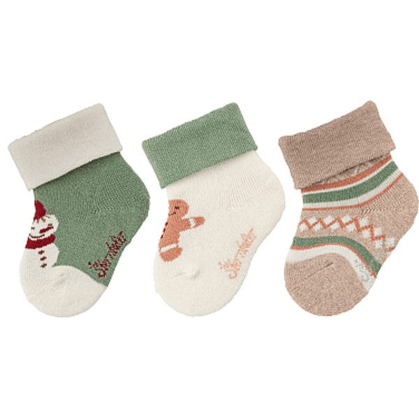 Sterntaler Chaussettes de bébé pack de 3 Noël eucalyptus