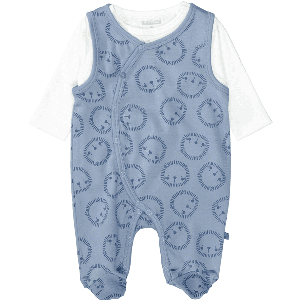 STACCATO Strampler+Shirt soft blue gemustert
