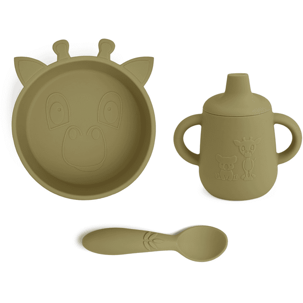 nuuroo Servies Elias Giraffe set van 3 Olive Green 