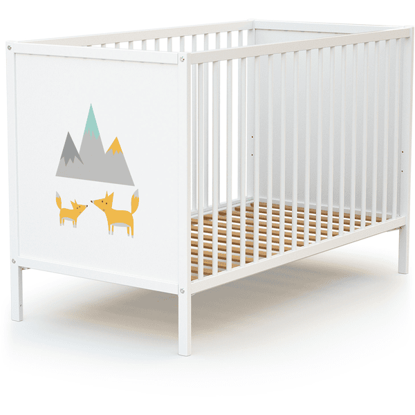 WEBABY Babybed Renard Fox met panelen wit 60 x 120 cm