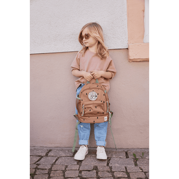 LÄSSIG Mini Backpack, Happy Prints, caramel