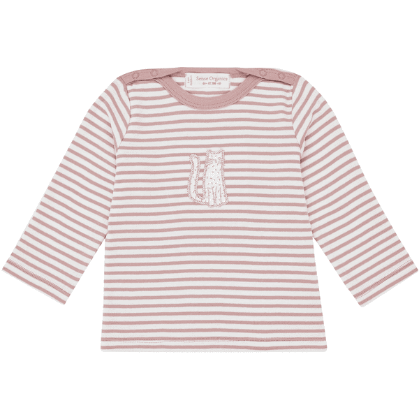 Sense Organics Langermet skjorte, rosa striper