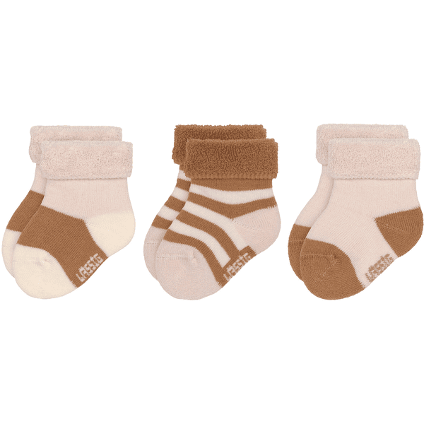 LÄSSIG Chaussettes en éponge pour enfants, paquet de 3, rose caramel