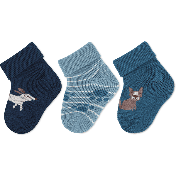 Sterntaler Primer paquete de 3 calcetines para perro marine 