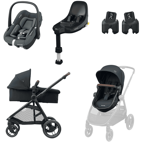 Maxi Cosi Kombikinderwagen Zalia 3 und Babyschale Pebble S inklusive Basisstation FamilyFix S und Adapter