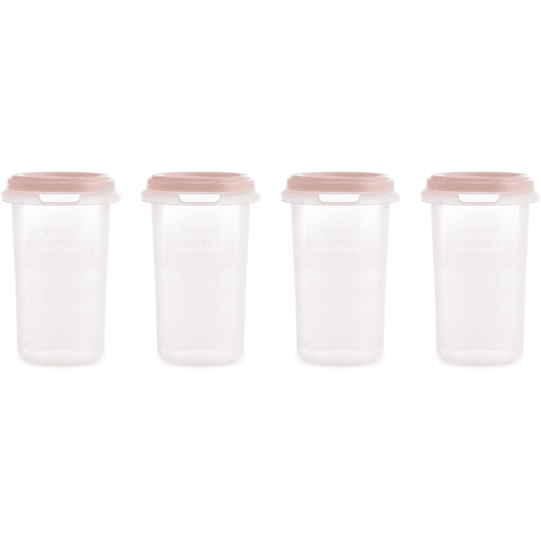 miniland Set di 4 contenitori ermetici, blush 330ml